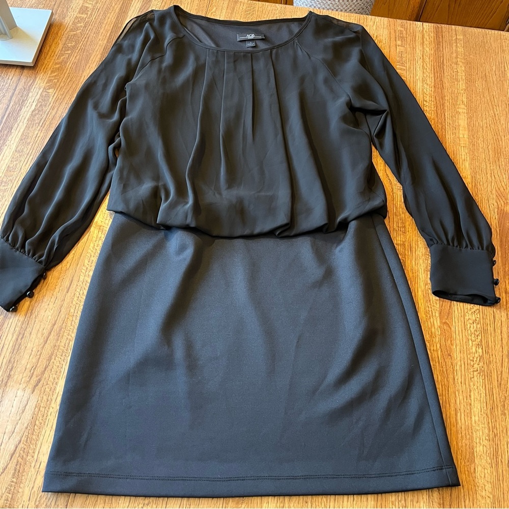 AGB Black Work Dress Size 8 Long Sleeves